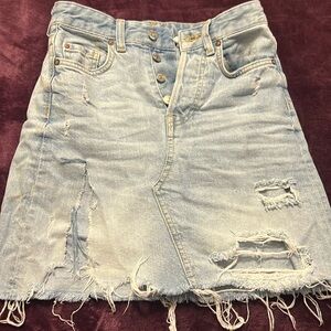 Denim ripped skirt